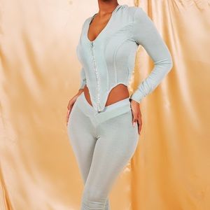 Sage Bad Society Club Hooded Corset top & pants